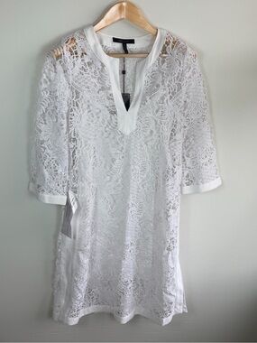 bcbg white mesh dress BcbgMaxAzria White Mesh Jaylynn Dress